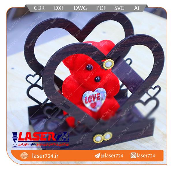 تصویر طرح برش لیزر باکس قلبی ولنتاین #1